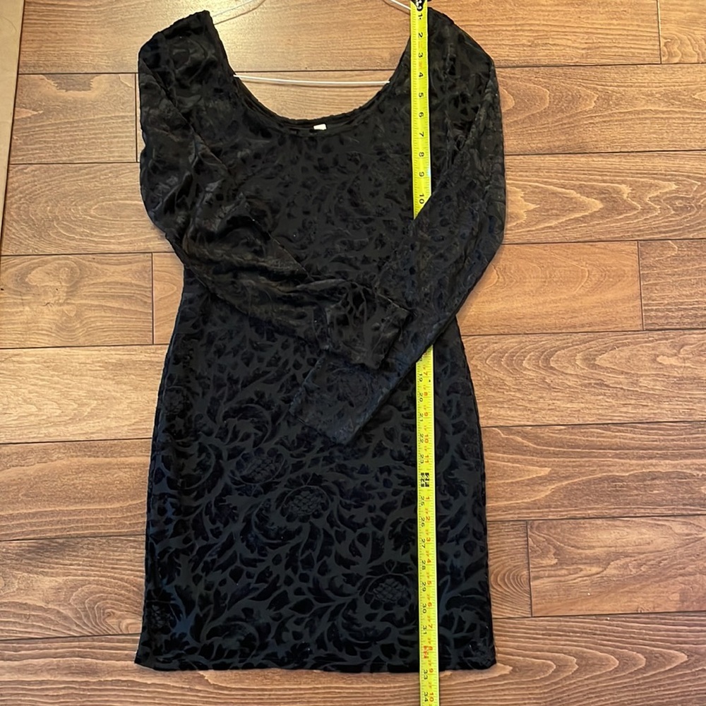 Black Cocktail dress in velvet burn-out size small - Picture 5 of 11